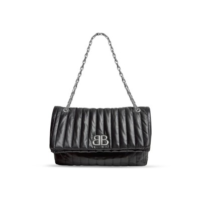 BALENCIAGA WOMEN'S MONACO CHAIN BAG LARGE IN BLACK 7659332AASE1000 (43.5*32*13cm)